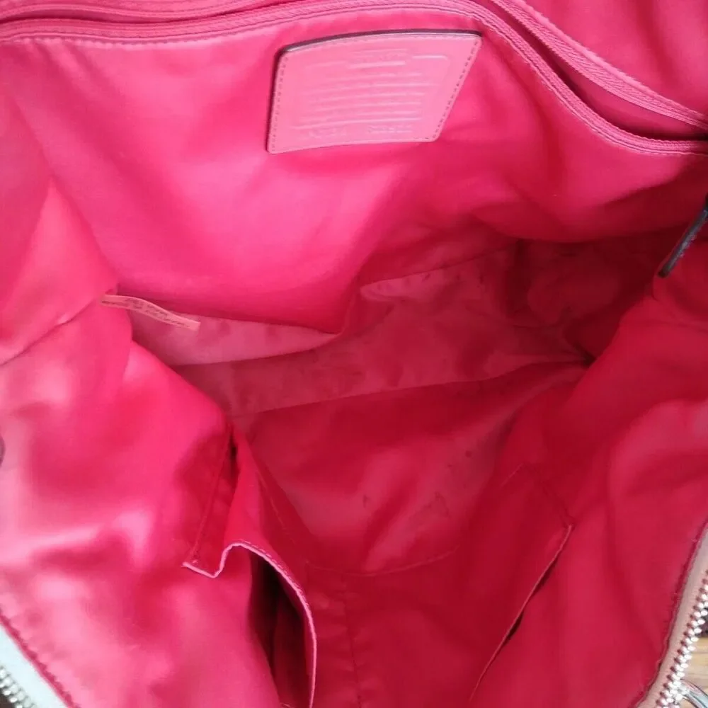 Coach Calfskin Leather Y2K Orange Tote Satchel 90s